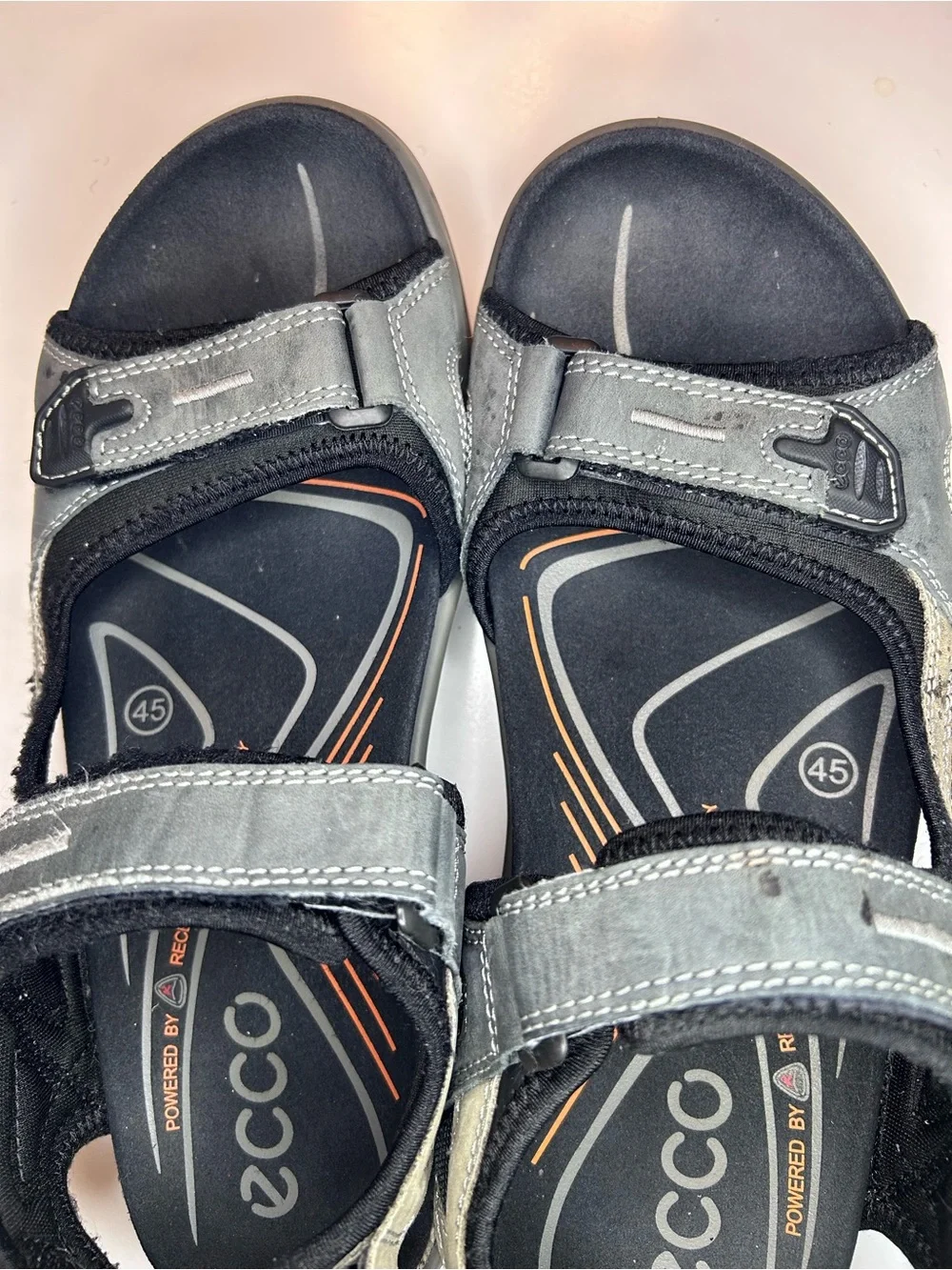 ECCO Offroad Yucatan Leather Hiking Comfort Sandals EU 45 Gray